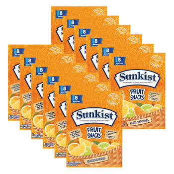 12PK Sunkist Sour Citrus 184g Fruit Flavoured Snacks Confectionery