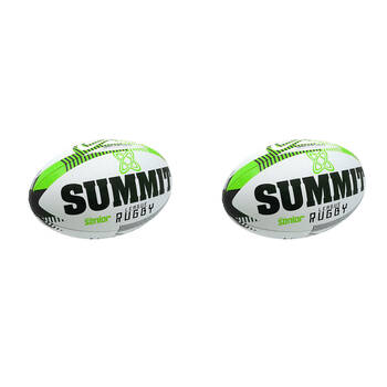 2PK Summit Global Advance Rugby League Ball 3.0 Size 5 - White/Green