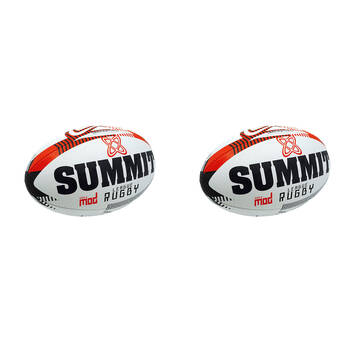 2PK Summit Global Advance Rugby League Ball 3.0 Size 4 - White/Red