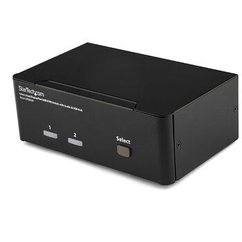 2 Port Dual DisplayPort USB KVM Switch w/ Audio & USB Hub