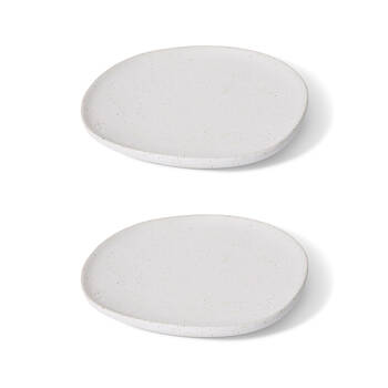 2PK E Style Ceramic Matias Plate Home Table Decor 21x3cm - Sandy/White