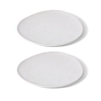 2PK E Style Ceramic Matias Plate Home Table Decor 27x3cm - Sandy/White