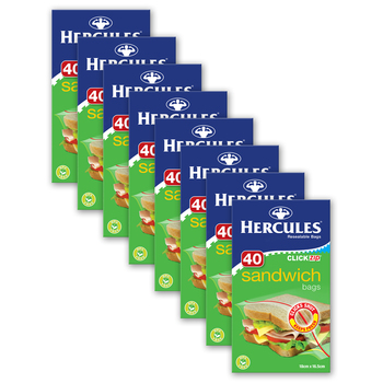 8x 40pc Hercules ClickZip Sandwich Bags