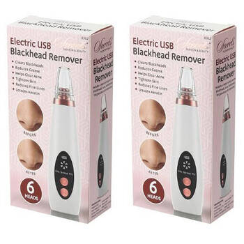 2PK Secrets Electric USB Black Head Remover Vacuum Face Cleaner Portable