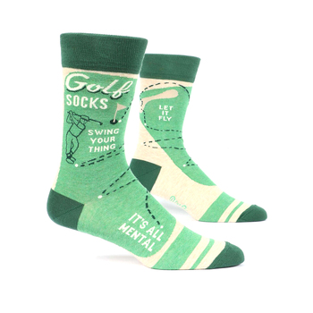 Blue Q Golf Cotton Nylon Men's Crew Socks Size 7-12