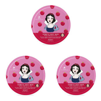 3PK Disney Snow White Cosmetic Scented Skincare Sheet Face Mask 25ml Apple