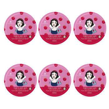 6PK Disney Snow White Cosmetic Scented Skincare Sheet Face Mask 25ml Apple