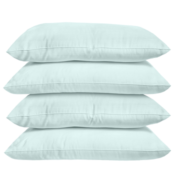 4pc Bambury Plain Dyed Standard Pillowcase Sea Foam Cotton Woven