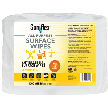 1200pc Saniflex All Purpose Antibacterial Surface Wipes