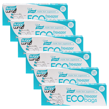 6x 50pc SugarWrap Eco-Freezer Food Storage Bag Large