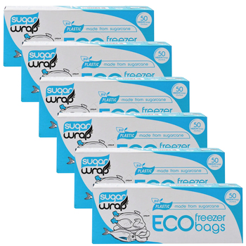 6x 50pc SugarWrap Eco-Freezer Bag Food Storage Medium