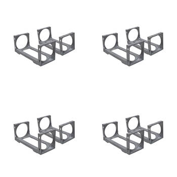 8pc Stakrax Wine Bottle Storage Modules Set Silver