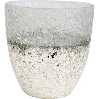 LVD Glass Votive Vase/Candle Holder Home Decor 15cm Crackle