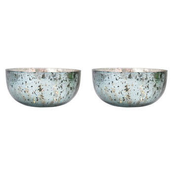 2PK LVD Glass Votive Bowl/Candle Holder Home Decor 15cm Champagne Dove