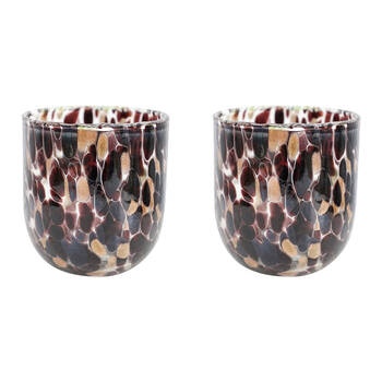 2PK LVD Glass Votive Candle Holder Home Decor 10cm Sabi