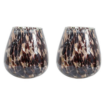 2PK LVD Glass Votive Vase Candle Holder Home Decor Large Sabi