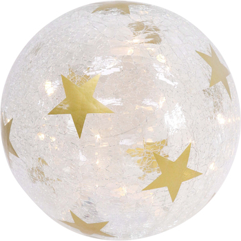 LVD 20x20cm LED Glass Ball Starry Night Medium Home Decor - White
