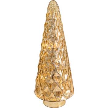 LVD 18x41cm LED Glass Xmas Tree XL Home/Living Room Decor - Gold