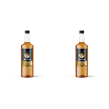 2PK Arkadia Hazelnut Beverage Flavouring Syrup 1L 9x30cm - Bronze