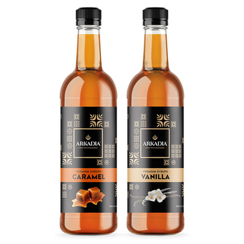 2x Arkadia 750ml Caramel/Vanilla Syrup