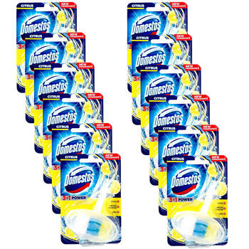 12PK Domestos 3in1 Toilet Rim Block Toilet Bowl Freshener 40g - Citrus
