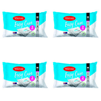 8pc Tontine Easy Care Medium Sleep Comfort Pillow - White