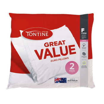 2pc Tontine Great Value Euro Firm Pillows