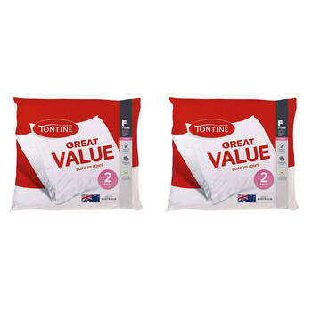 4pc Tontine Great Value Euro Firm Pillows