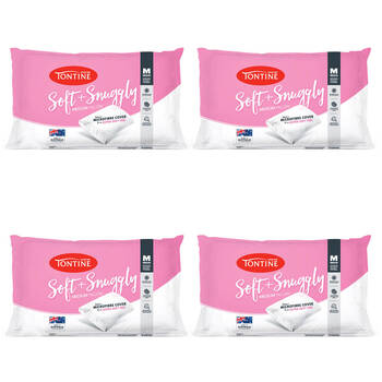 4PK Tontine Soft & Snuggly Sleeping Rectangle Pillow - Medium