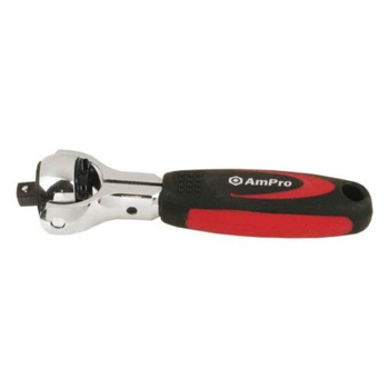 Ampro T29790 1/4" Drive Spinner Stubby Chrome Ratchet/Socket Spanner Tool