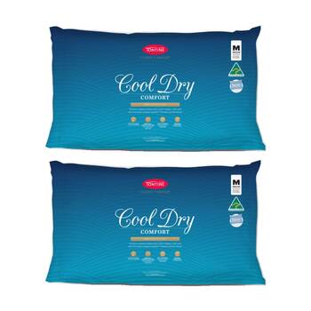 2PK Tontine Classic Comfort Cool Dry Medium Firmness Pillow Standard