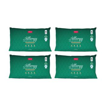 4PK Tontine Classic Comfort Allergy & Asthma Sensitive Pillow Low Soft Standard