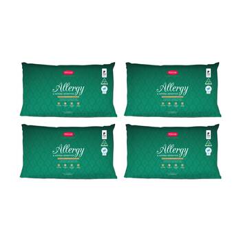 4PK Tontine Classic Comfort Allergy & Asthma Sensitive Pillow High Firm Standard