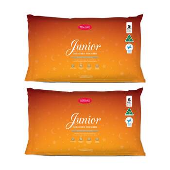 2PK Tontine Classic Comfort Junior/Childrens Pillow Low & Soft For Kids Standard