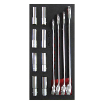 12pc Ampro 1/2" Drive Metric Deep Socket and Combination Wrench Set T40198