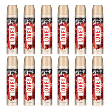 12PK Impulse True Love Body Spray Fragrance 75ml Mist For Women