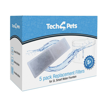 5pc Replacement Filters For 2L Pet/Dog/Cat Smart Water Fountain