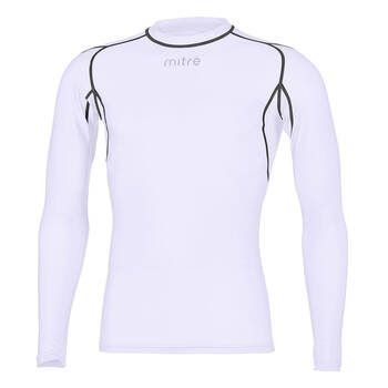 Mitre Neutron Sports Men's Compression LS Top Size SM White