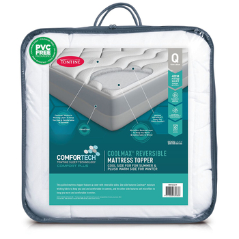 Tontine Reversible Coolmax Quilted Mattress Topper Queen Bed 152 x 203cm