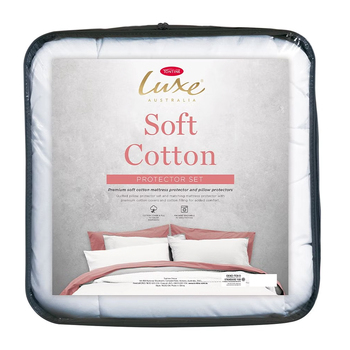 Tontine Luxe Soft Cotton Double Bed Mattress/Pillow Protector Set