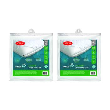2PK Tontine Comfortech Allergy Plus Stain Ease Pillow Protector Standard