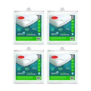 4PK Tontine Comfortech Allergy Plus Stain Ease Pillow Protector Standard