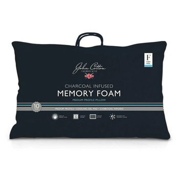 John Cotton Firm Charcoal Infused Memory Foam Cooling Gel Pad Pillow