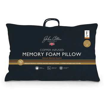 John Cotton Firm Medium Copper Infused Memory Foam Pillow