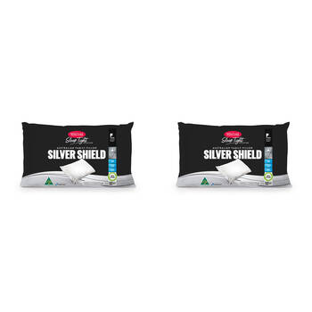 2PK Tontine Sleep Tight Silver Shield Firm Cotton Pillow 46x71cm - White