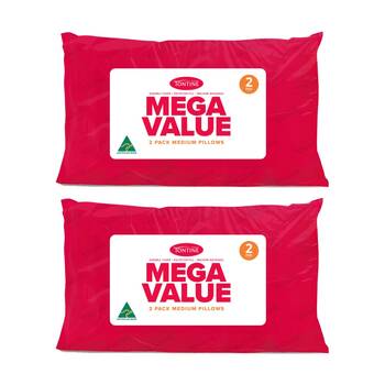 2x 2pc Tontine Mega Value Medium Height and Softness Pillows Standard