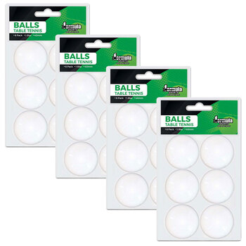 4x 6pc Formula Sports 40mm Table Tennis Balls - White