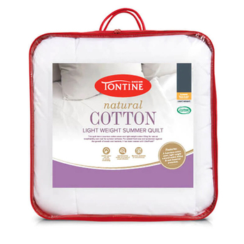 Tontine King Bed Natural Cotton Filled Summer Quilt 