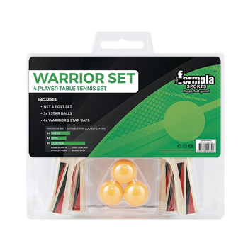 Formula Sports Table Tennis Bats & Net Warrior 4 Player
