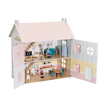 Tooky Toy Wooden Doll House Two-Storey Toyhouse Roleplay Kids/Children 3y+
